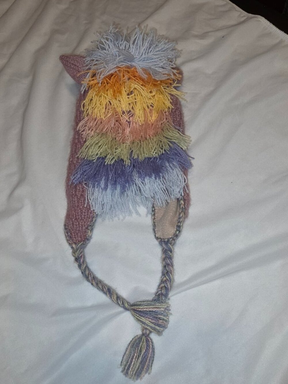 AndesGifts Handmade Pastel Unicorn Hat Alpaca Beanie Ren Faire Eclectic Magical